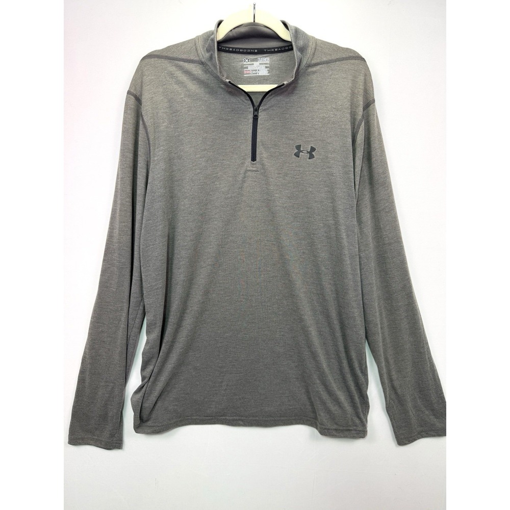 Under Armour Men's Heat Gear Loose 1/4‎ Zip Long Sleeve Gray Size XL